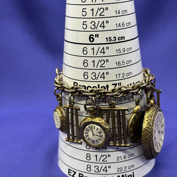 Arthur Pepper “ART” Signed VTG Timepiece Theme Charm Bracelet - Picture 7 of 13